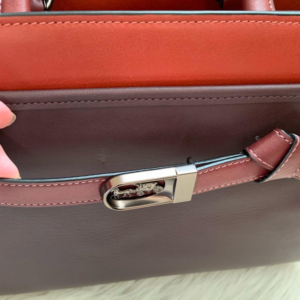 Coach Tate Carryall 29 Satchel Oxblood Multi Pewter - Picture 13 of 17